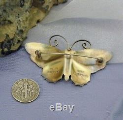 Vintage David Anderson Norway Sterling Silver Blue & Brown Enamel Butterfly Pin