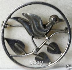 Vintage Denmark 830 Sterling Silver Bird Pin 1948