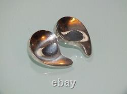 Vintage Denmark Anton Michelsen Sterling Silver Ear Clips