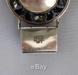 Vintage Denmark Sterling Silver Amber Daisy Flower Bracelet By Ne From