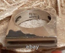 Vintage Denmark Sterling Silver Modernist Abstract Ring Size 6 Henning Ulrichsen
