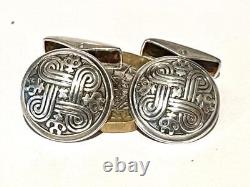 Vintage Designer Kalevala Koru Finland Sterling Silver Mens Cufflinks Jewellery