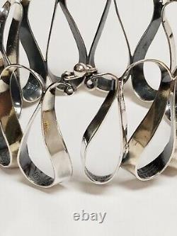 Vintage Erik Granit 925 Sterling Wide Modernist Bracelet 57grams Made in FINLAND