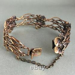 Vintage Finland Hannu Ikonen REINDEER MOSS Bronze Panel Bracelet 19.5cm W 2.2cm