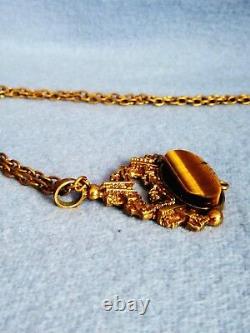 Vintage Finnish Jewelry Finland Bronze Pendant Brass Necklace Bracelet Tiger Eye