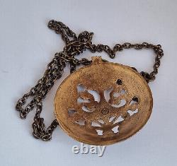 Vintage Finnish Kalevala Koru Bronze Large Pendant Necklace