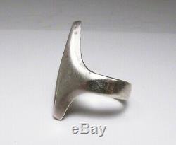 Vintage Georg Jensen Denmark 127 Mid Century Abstract Sterling Silver Ring S 6.5