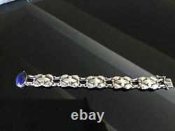 Vintage Georg Jensen Denmark Sterling Silver #13 Bracelet Lapis Clasp 6.5 Inch