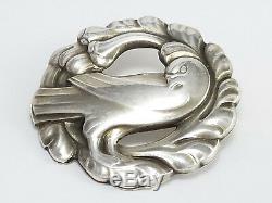 Vintage Georg Jensen Denmark Sterling Silver Dove Brooch Pin 165