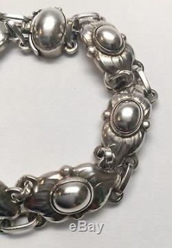 Vintage Georg Jensen Denmark Sterling Silver Floral Link Bracelet #15