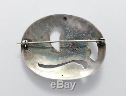 Vintage Georg Jensen Denmark Sterling Silver Leaf & Fruit Pin Brooch #65