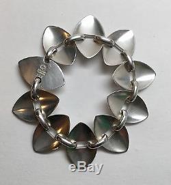 Vintage Georg Jensen Denmark Sterling Silver Marquise Link Bracelet 106, 6 1/4