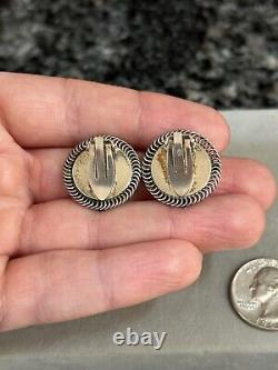 Vintage Georg Jensen Denmark Sterling Silver Modernist Retro Clip Earrings # 85