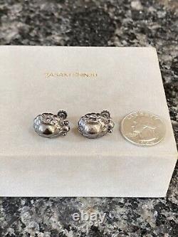 Vintage Georg Jensen Denmark Sterling Silver Modernist Retro Screw Earrings 34