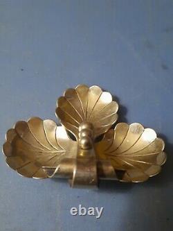 Vintage Georg Jensen Hand Wrought Sterling Shell Floral Pin Brooch 133 2.25