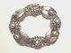 Vintage Georg Jensen Sterling Silver Bracelet withh Flowers & Leaves Signed