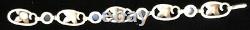 Vintage Georg Jensen Sterling Silver Floral Design Moonstone Bracelet #817B