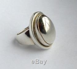 Vintage George Jensen Sterling Silver Ring No. 46A with Silver Stone