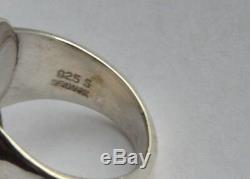 Vintage George Jensen Sterling Silver Ring No. 46A with Silver Stone