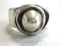 Vintage Gusterman / Gusterman's Modernist 925 Sterling Silver Unisex Ring Sz 4