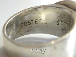 Vintage Gusterman / Gusterman's Modernist 925 Sterling Silver Unisex Ring Sz 4
