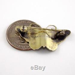 Vintage Hroar Prydz Sterling Silver Modernist Enamel Butterfly Pin Brooch LDA36
