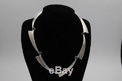 Vintage Jewelry Sterling Silver Hermann Siersbol Necklace Mordernist 925 Denmark