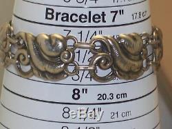 Vintage John Lauritzen Denmark Sterling Silver Heavy Ornate Link Bracelet 66.1 G