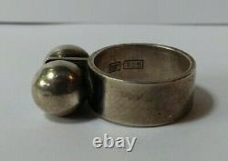 Vintage Kupittaan Kulta Modernist Sterling Silver Ring Size 6-1/2