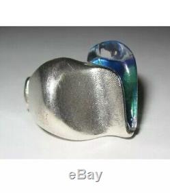 Vintage Lapponia Bjorn Weckstrom Darinas Tear Sterling & Acrylic Ring Sz. 5.75