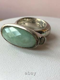 Vintage Links Of London Apple Green Jade Jadeite Sterling Silver Ring Retired