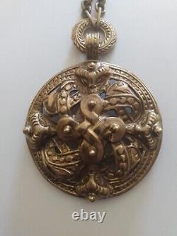 Vintage MASSIVE Kalevala Koru Viking bronze pendant, signed