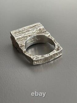 Vintage MidCentury Anton Michelsen KVA Danish Modernist Sterling Silver Ring Sz7