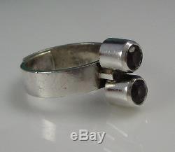 Vintage Mid Centu Artistic KUPITTAN KULTA Finland Sterling Silver Amethyst Ring