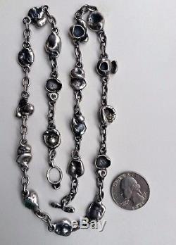 Vintage Mod 830H Silver Necklace Brutalist Finland Kultateollisuus Oy Turku