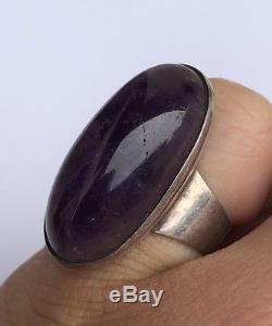 Vintage Modernist Kultaseppa Salovaara Ky Sterling Silver Finland Amethyst Ring