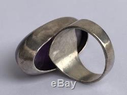 Vintage Modernist Kultaseppa Salovaara Ky Sterling Silver Finland Amethyst Ring