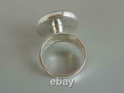 Vintage Modernist Ring Kaunis Koru Finland Sterling Silver Labradorite Size 7.5