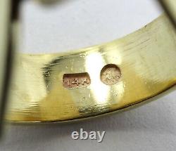 Vintage Modernist SCANDINAVIAN R4 Half Moon AQUAMARINE 14k Yellow Gold AQUA Ring