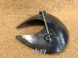 Vintage Modernist Signed OSV A/S Oslo Norway Sterling Silver Pin Brooch