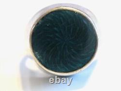 Vintage Modernist Teal Enamel D-a Uni David Andersen Mod Dot Norway Ring 925 S