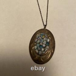 Vintage NIB Sterling Silver Australian Opal Necklace