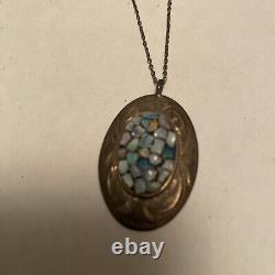 Vintage NIB Sterling Silver Australian Opal Necklace