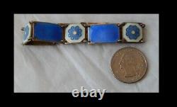 Vintage NORWAY DAVID ANDERSEN Enameled Guilloche Silver Bracelet