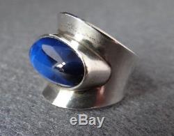 Vintage N. E. From Sterling Silver 925s With Blue Stone Ring Denmark