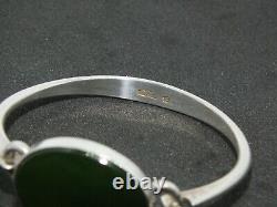 Vintage N. E. From Sterling Silver Bangle with Nephrite 13
