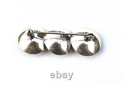Vintage Ne From Denmark Sterling Silver And Rose Quartz Brooch And Earrings Set