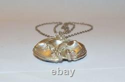 Vintage Nils Elvik Sterling Silver Mid Century Modernist Flower Pendant Necklace