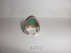 Vintage Norway Astri Holthe sterling silver modernist 925s jade ring size 6.75