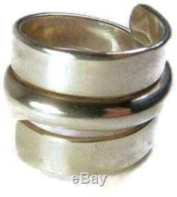 Vintage Norway Modernist Plus Studios Sterling Silver Ring Size 6 925S